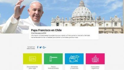 El Papa en Chile: una página web para los argentinos
