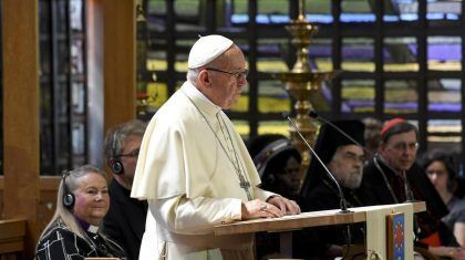 El Papa está visitando el Consejo Mundial de Iglesia